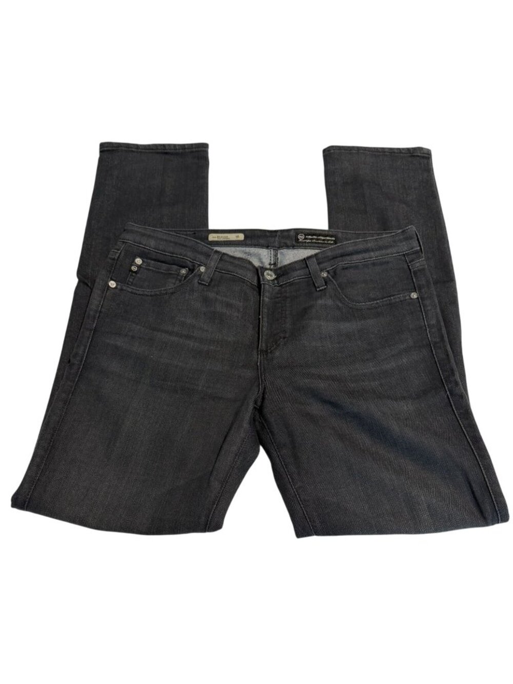 Adriano Goldschmied AG The Stevie Slim Straight Jeans 31R Made In USA Black